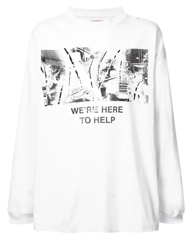 FourTwoFour on Fairfax Sweatshirt im Oversized-Look - Weiß Weiß