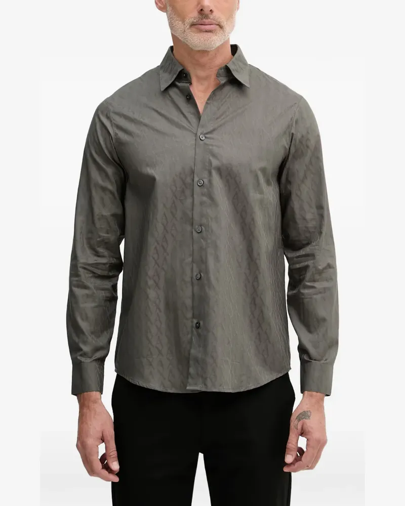 Armani Exchange Hemd mit Monogramm-Print - Grün Grün