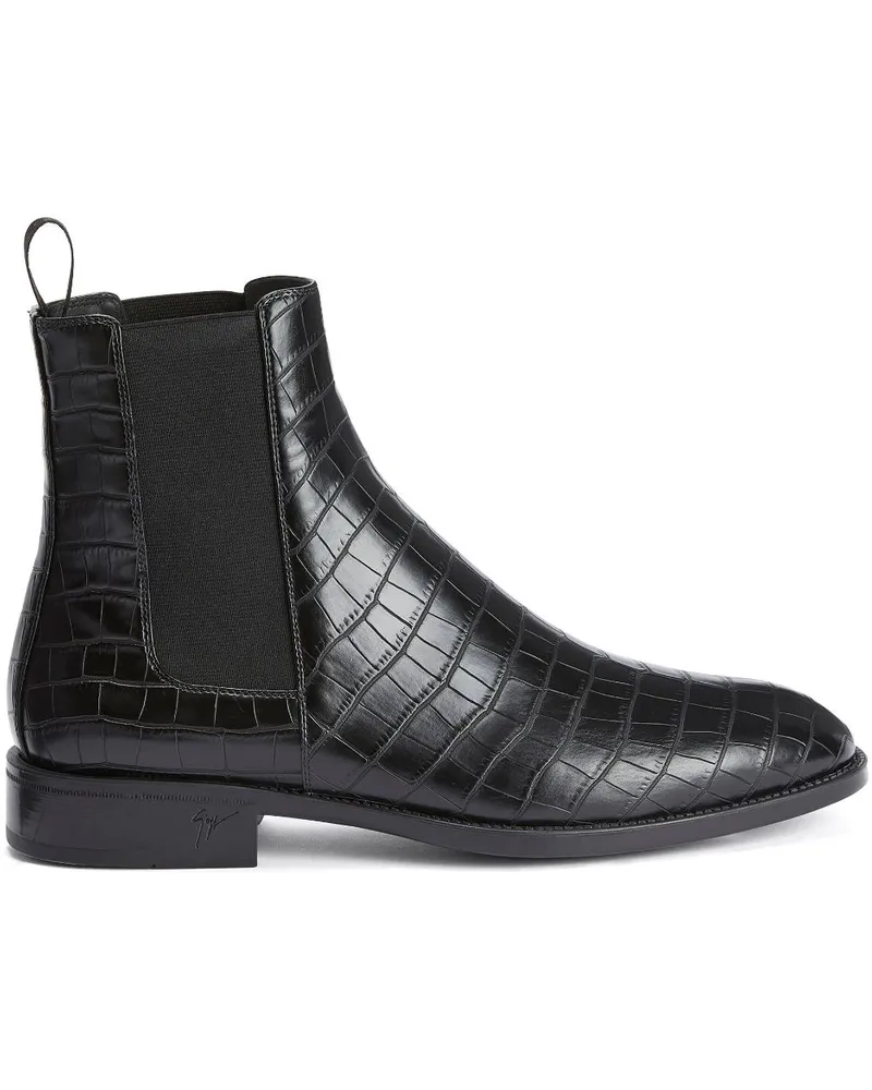 Giuseppe Zanotti Ryim Stiefel mit Kroko-Effekt - Schwarz Schwarz
