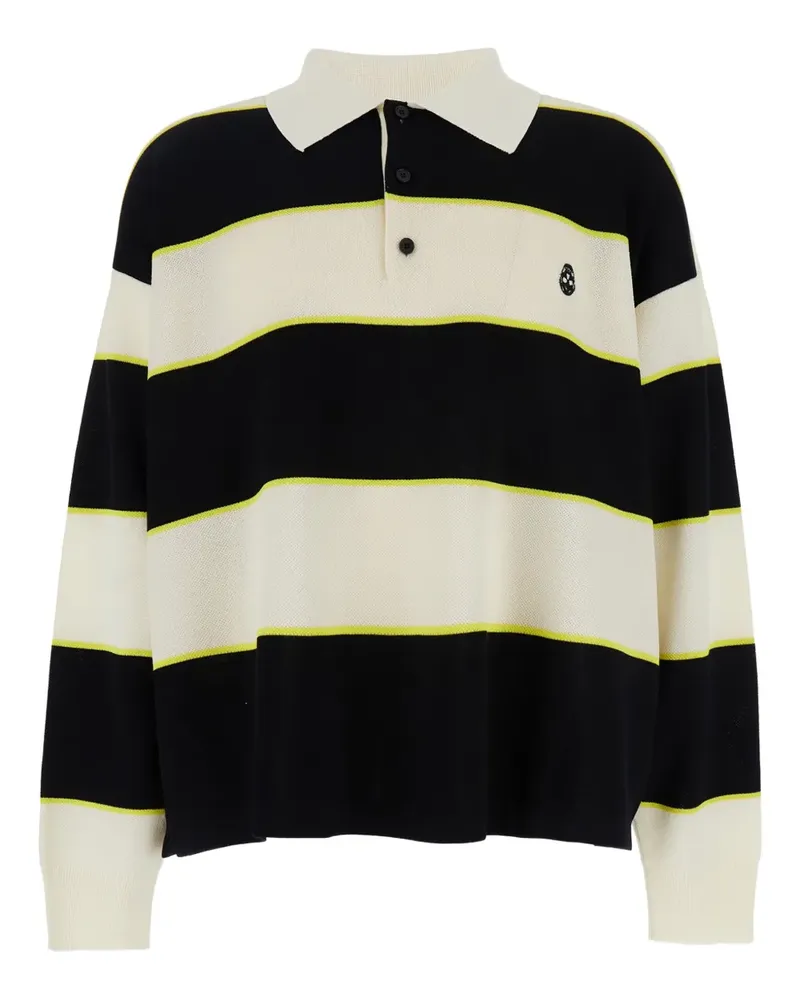 Alexander McQueen logo striped polo shirt - Schwarz Schwarz