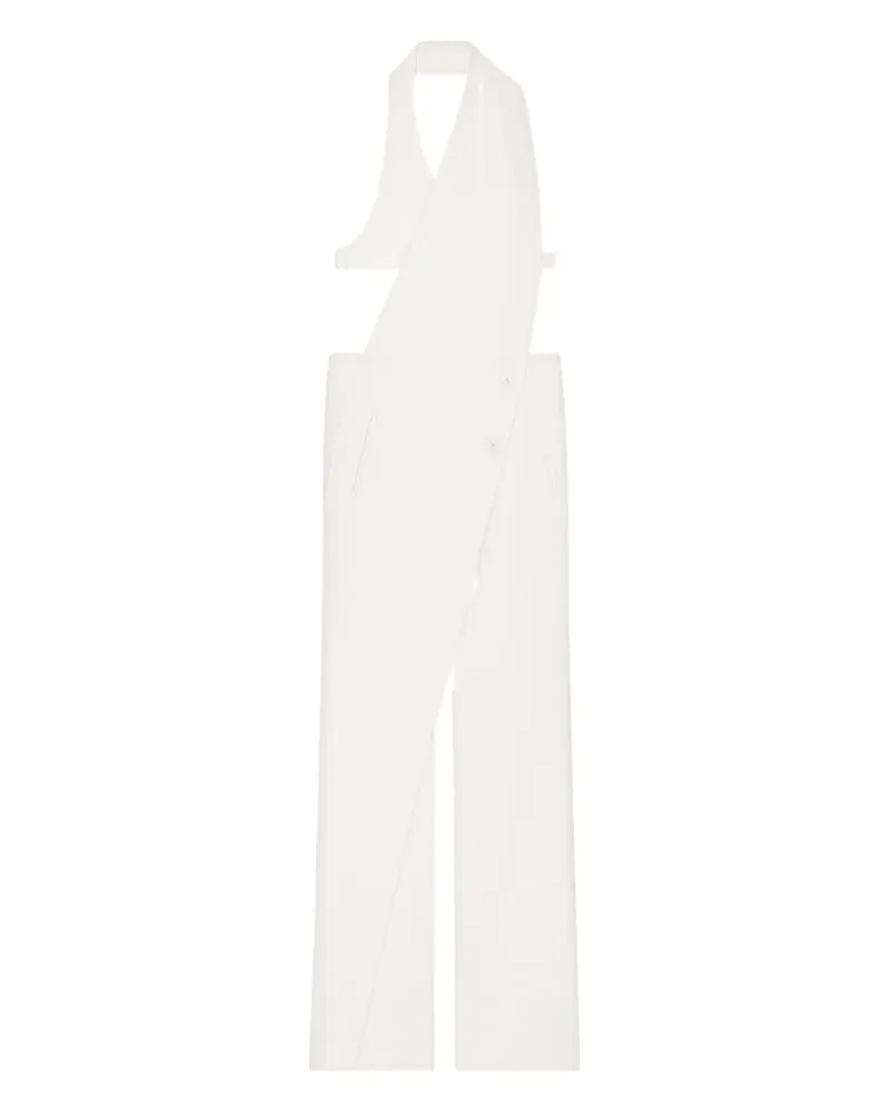 Courrèges Neckholder-Jumpsuit mit überkreuzten Trägern - Weiß Weiß