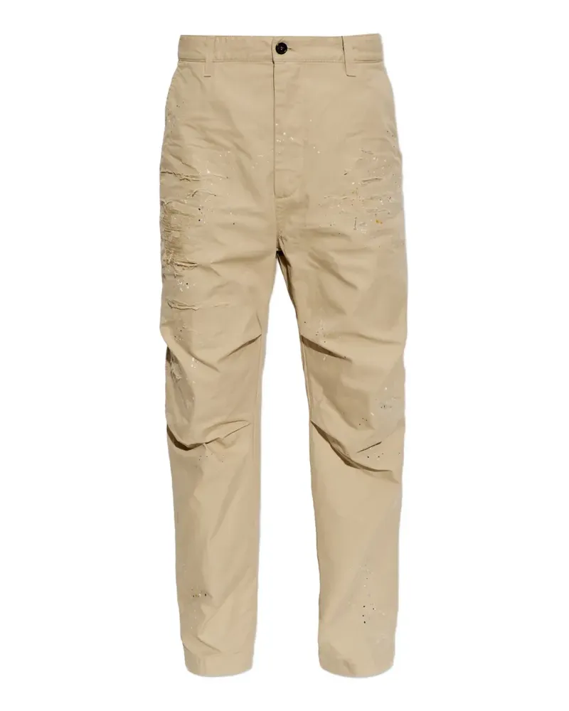 Dsquared2 paint-splatter distressed trousers - Nude Nude