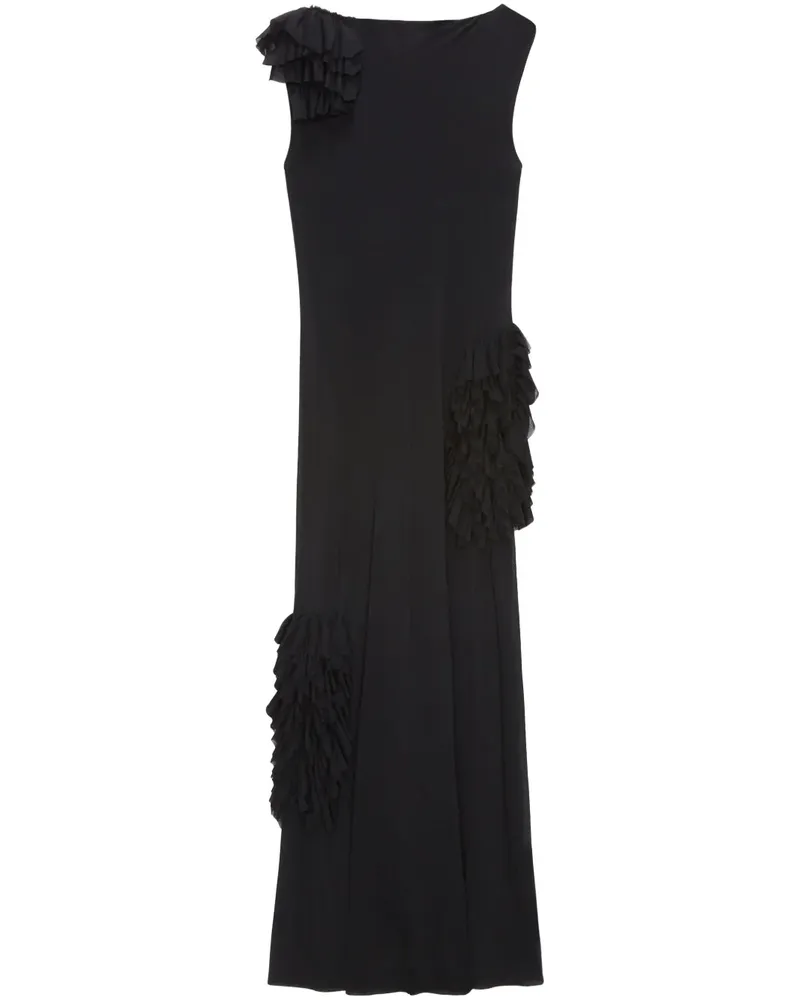 MSGM Abendkleid mit Rüschen - Schwarz Schwarz
