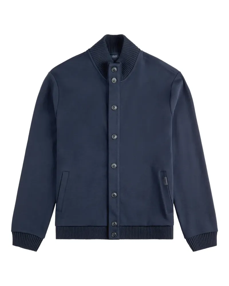 Fay Gerippter Cardigan - Blau Blau