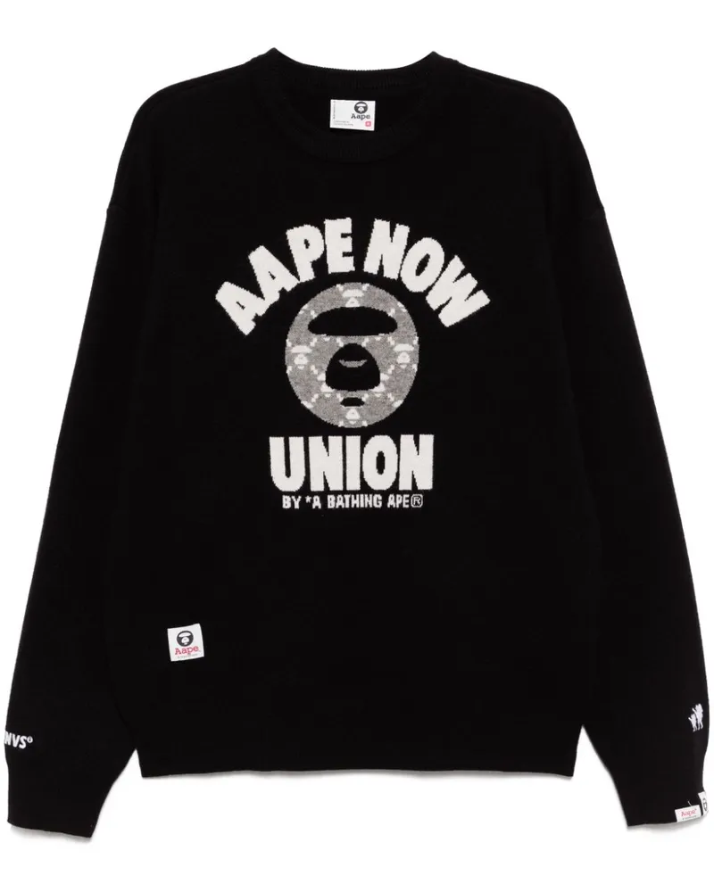 BAPE Pullover mit Moonface-Logo - Schwarz Schwarz