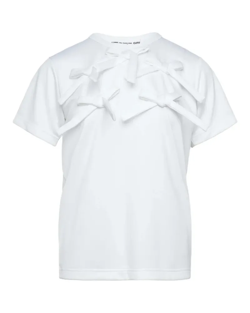 Comme des Garçons T-Shirt mit Schleifenapplikation - Weiß Weiß