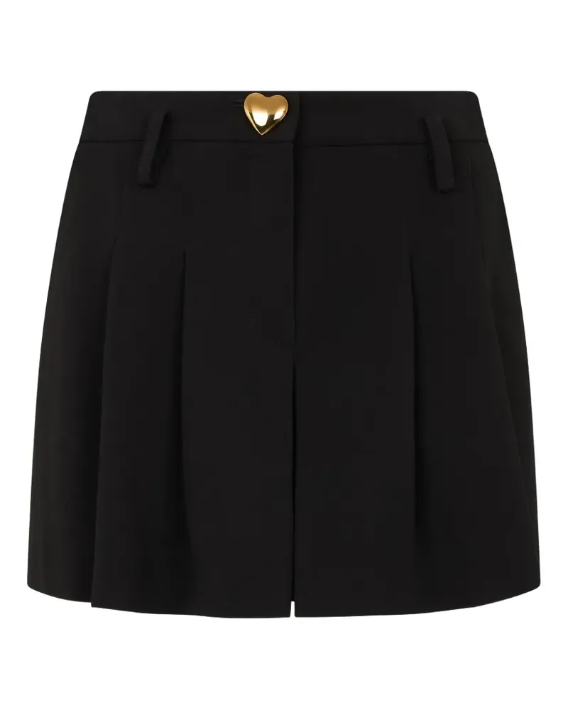 Moschino heart-button pleated shorts - Schwarz Schwarz