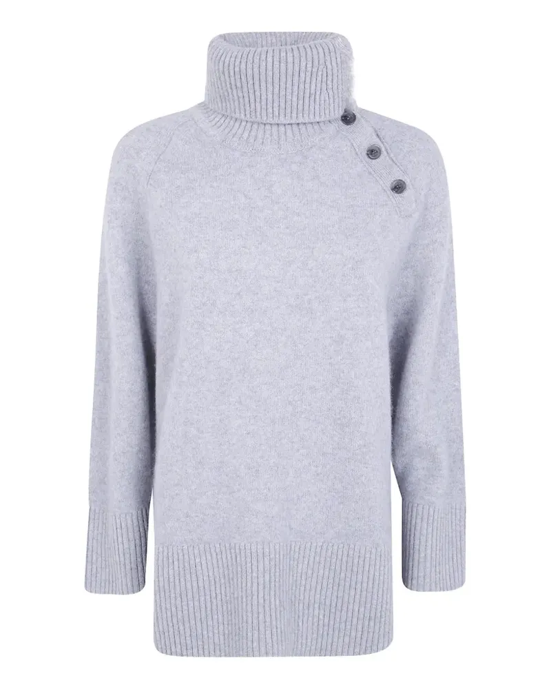 Emporio Armani V-Ausschnitt-Pullover mit Knopfdetail - Grau Grau