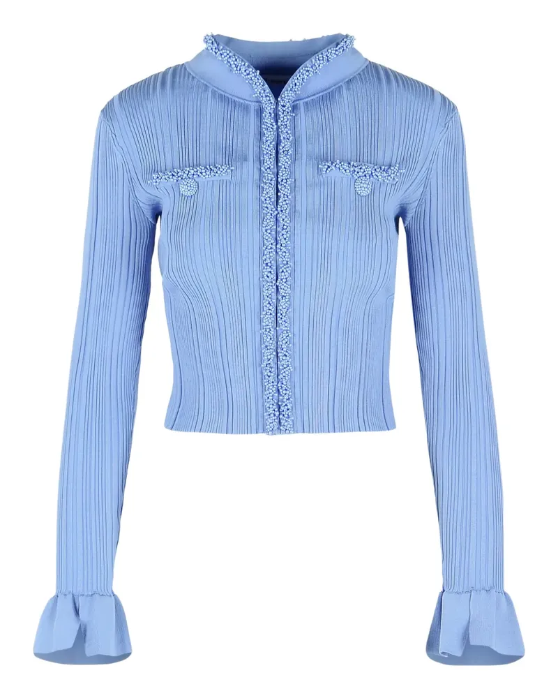 Self-Portrait Cardigan mit ausgestellten Ärmeln - Blau Blau