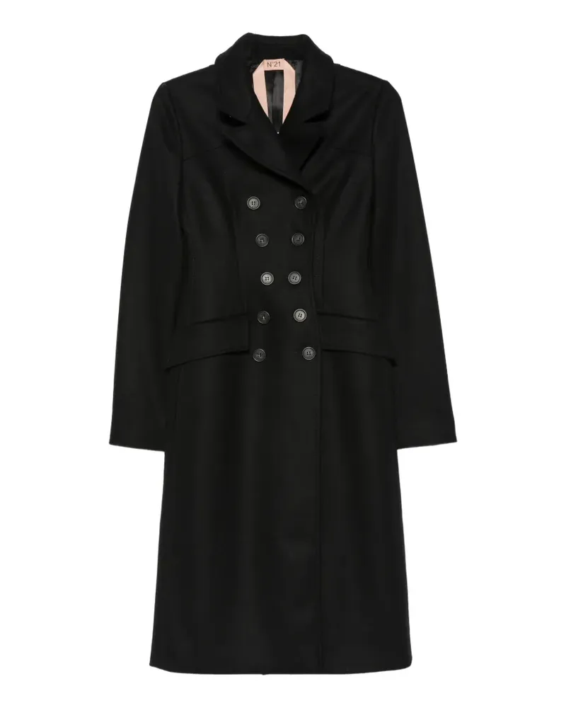 N° 21 bead-embellished double-breasted coat - Schwarz Schwarz