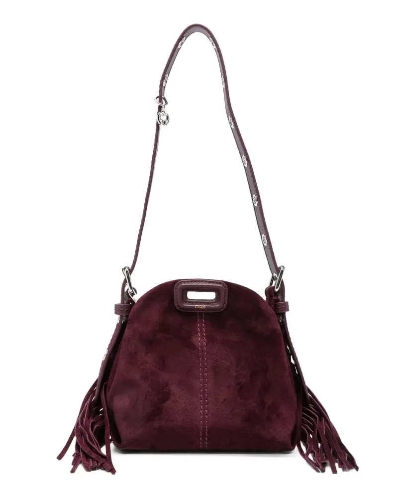 Maje Mini-Tasche mit Fransen und Kettenriemen - Violett Violett