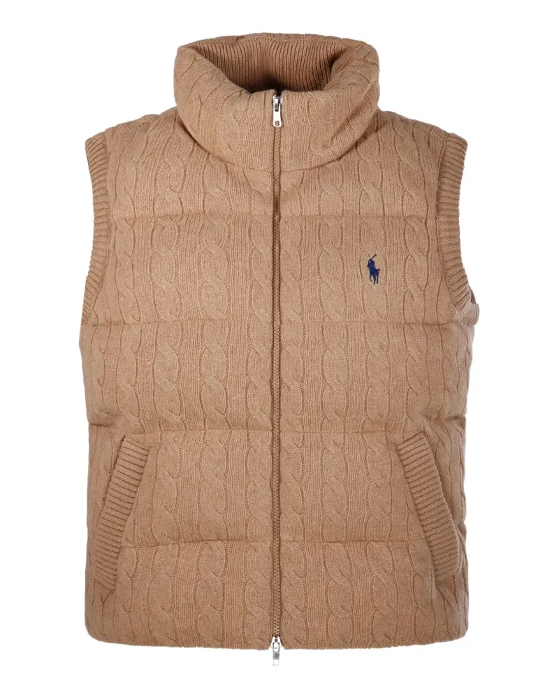 Ralph Lauren cable-knit padded gilet - Nude Nude