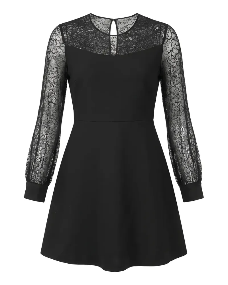 Valentino Garavani Minikleid mit Spitzeneinsatz - Schwarz Schwarz