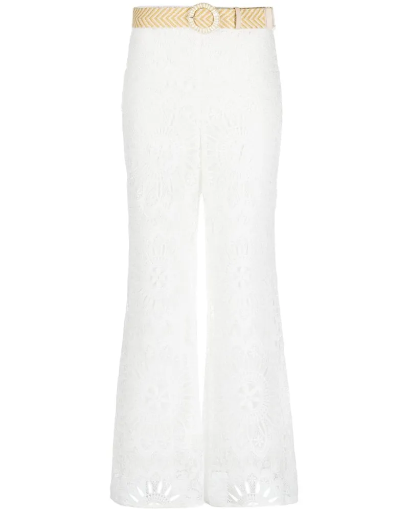 Zimmermann Weite Hose mit Spitze - Weiß Weiß