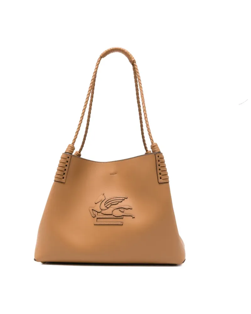 Etro Schultertasche mit Flechtriemen - Nude Nude