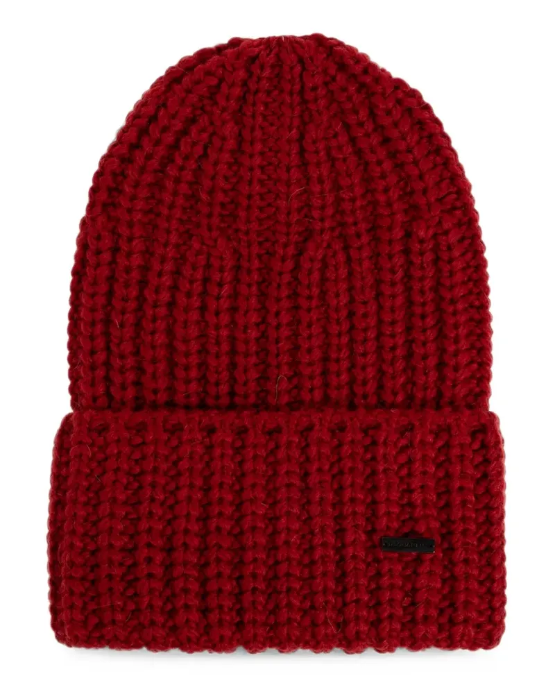 Dsquared2 wool beanie with patch - Rot Rot