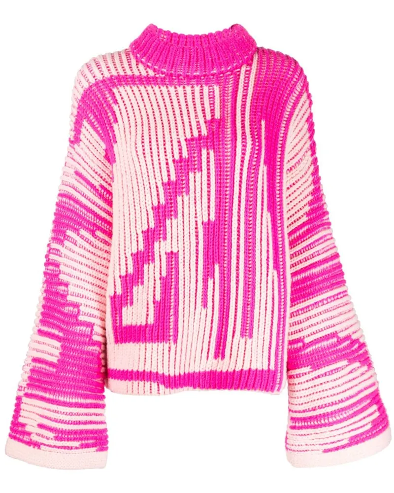 forte_forte Grob gestrickter Pullover Rosa