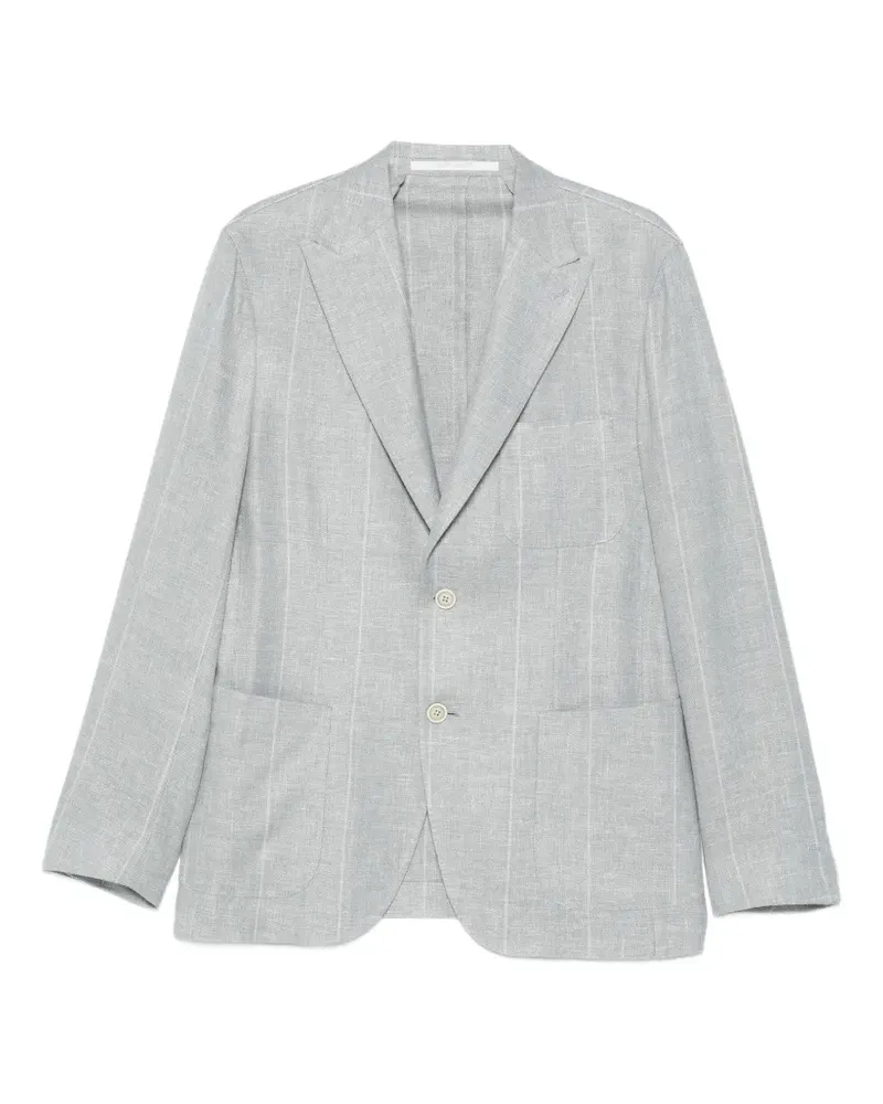 Eleventy striped button blazer - Blau Blau