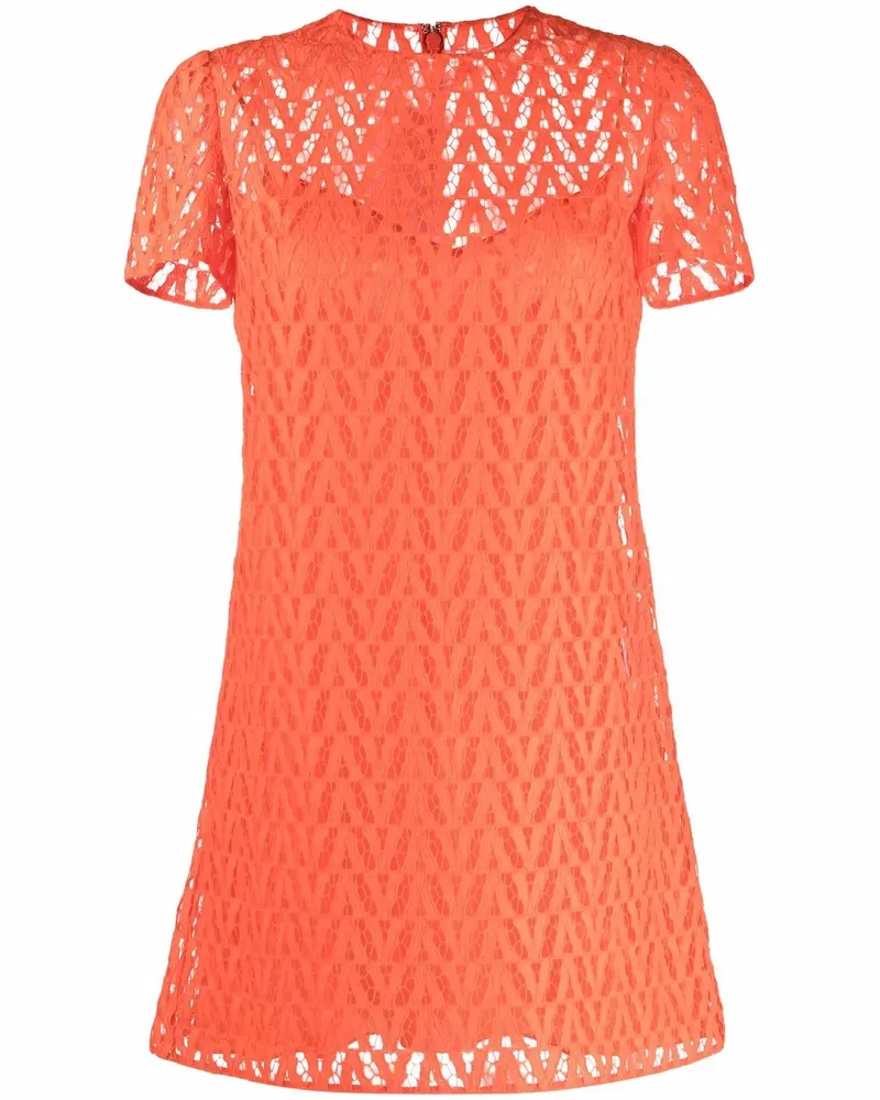 Valentino Garavani Minikleid mit Logo-Muster - Orange Orange