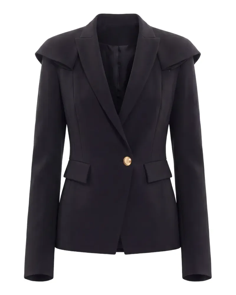 Saiid Kobeisy ruffled tailored blazer jacket - Schwarz Schwarz