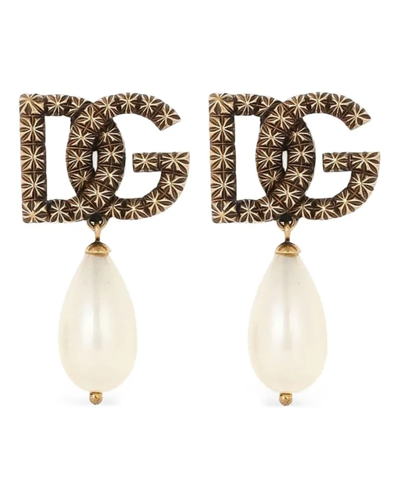 Dolce & Gabbana Ohrringe mit DG - Gold Gold