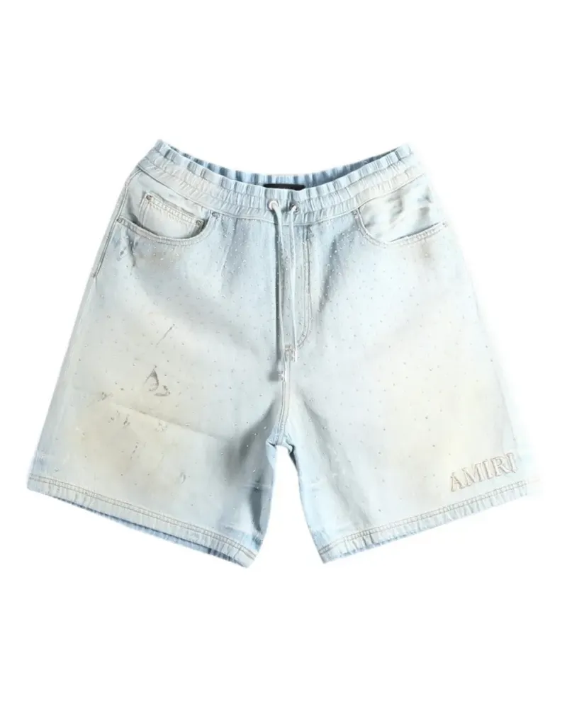 Amiri crystals denim shorts - Blau Blau
