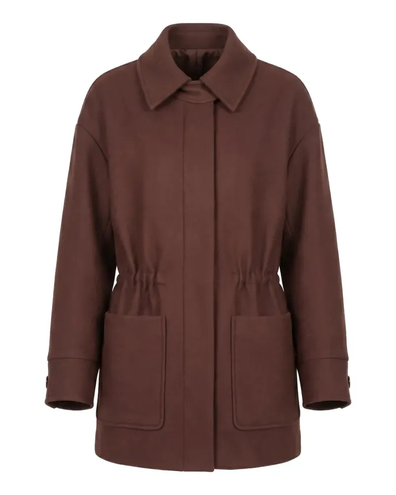 Patrizia Pepe drawstring long-sleeve coat - Braun Braun