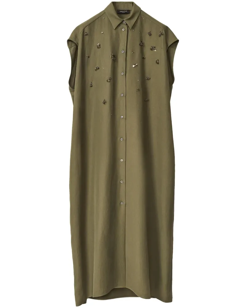Fabiana Filippi Hemdkleid mit Perlen - Grün Grün
