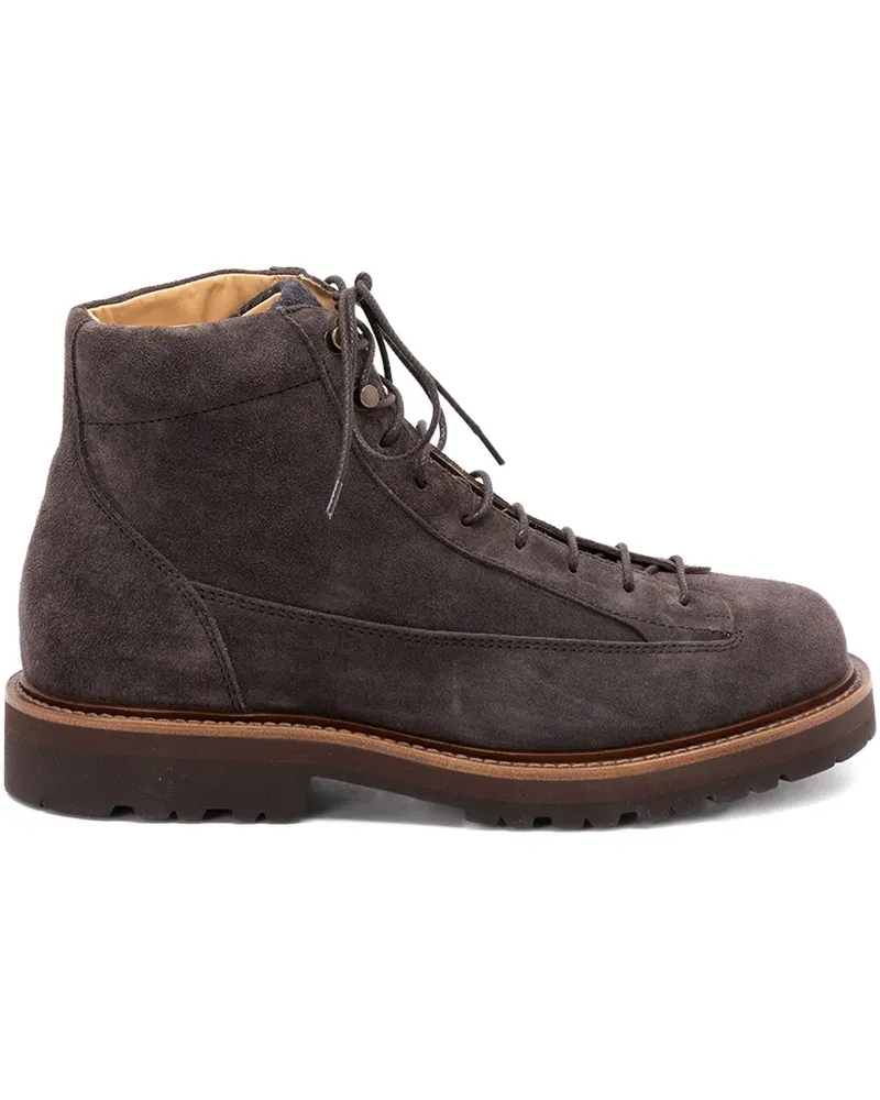 Brunello Cucinelli Schnürstiefel aus Wildleder - Grau Grau