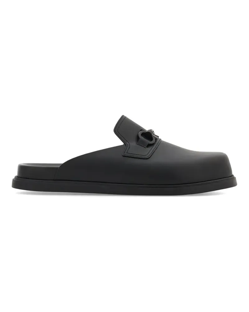 Ferragamo Mules mit Gancini-Ornament - Schwarz Schwarz