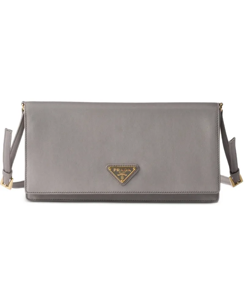 Prada Mini Schultertasche aus Satin - Grau Grau