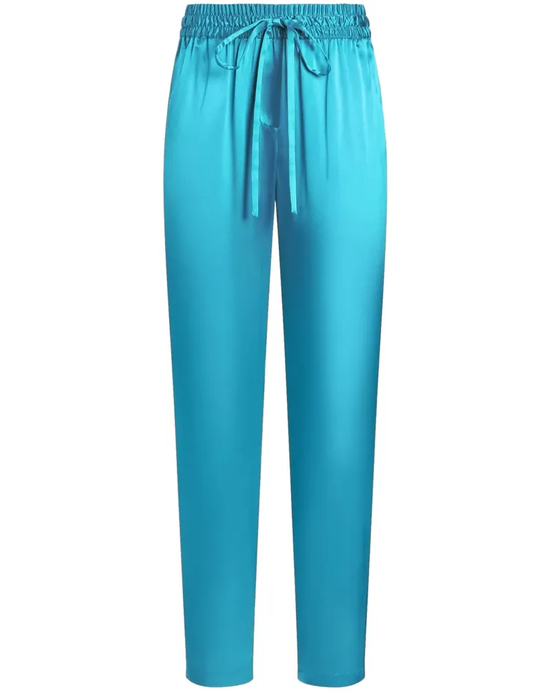 Dolce & Gabbana Hose aus Satin mit Kordelzugbund - Blau Blau