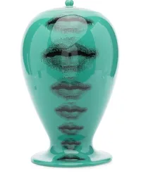 Fornasetti Vase mit Gesicht-Print Grün