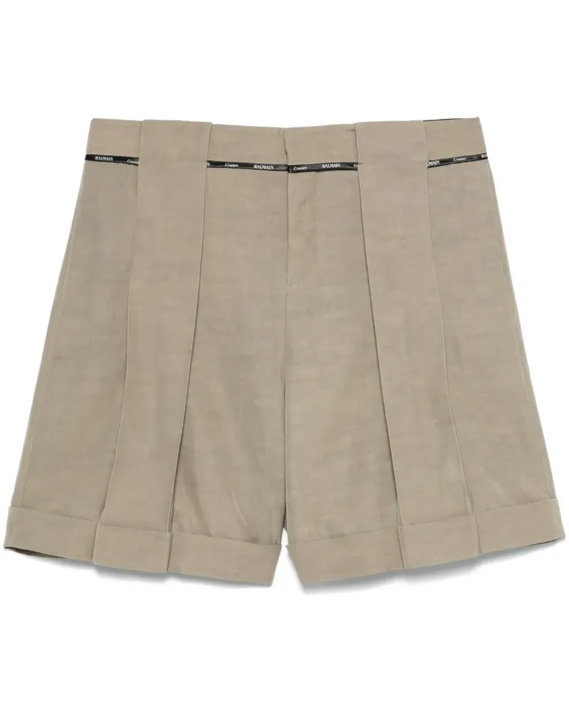 Balmain Shorts mit Bundfalten - Braun Braun