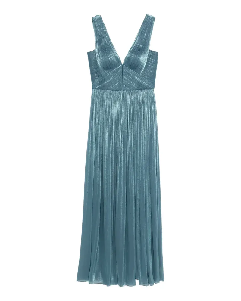 COSTARELLOS V-neck pleated dress - Blau Blau
