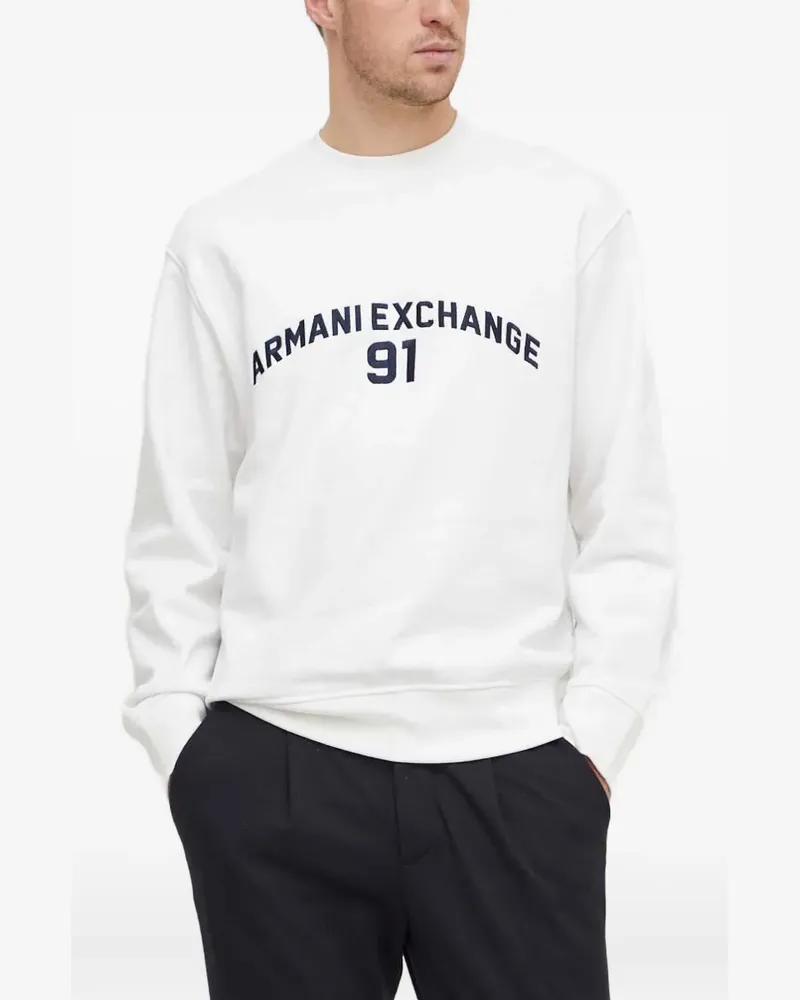 Armani Exchange logo-embroidered sweatshirt - Weiß Weiß
