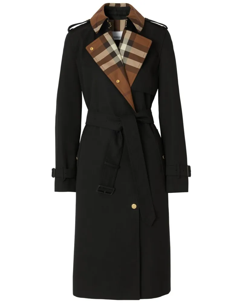 Burberry Trenchcoat mit Karomuster - Schwarz Schwarz