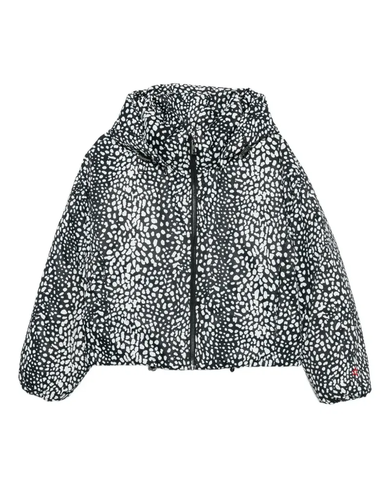 Perfect Moment Bubble Skijacke mit Leopardenprint - Schwarz Schwarz