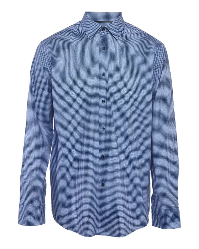 HUGO BOSS printed long-sleeve shirt - Blau Blau