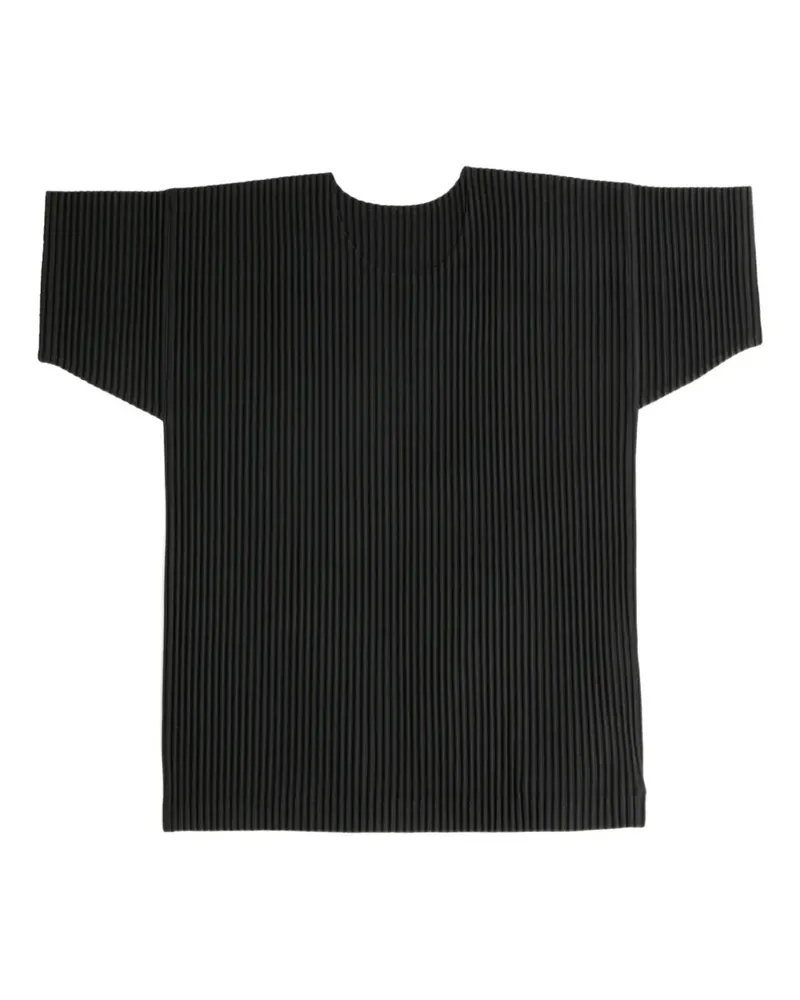 Issey Miyake plissé-effect T-shirt - Schwarz Schwarz