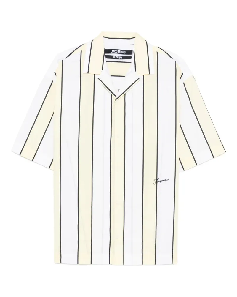 Jacquemus Gestreiftes Hemd - Weiß Weiß