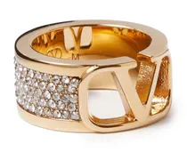 VLogo Signature Ring mit Kristallen