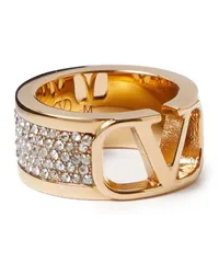 Valentino Garavani VLogo Signature Ring mit Kristallen Gold