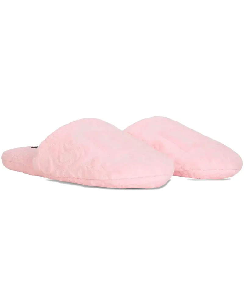 Dolce & Gabbana Casa logo-embroidery slippers - Rosa Rosa