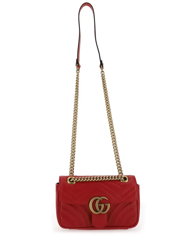 Gucci Mini 'GG Marmont' Umhängetasche - Rot Rot