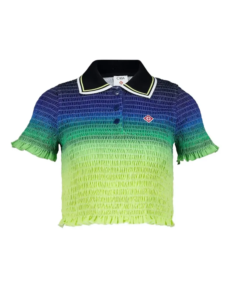Casablanca Paris shirred polo top - Grün Grün