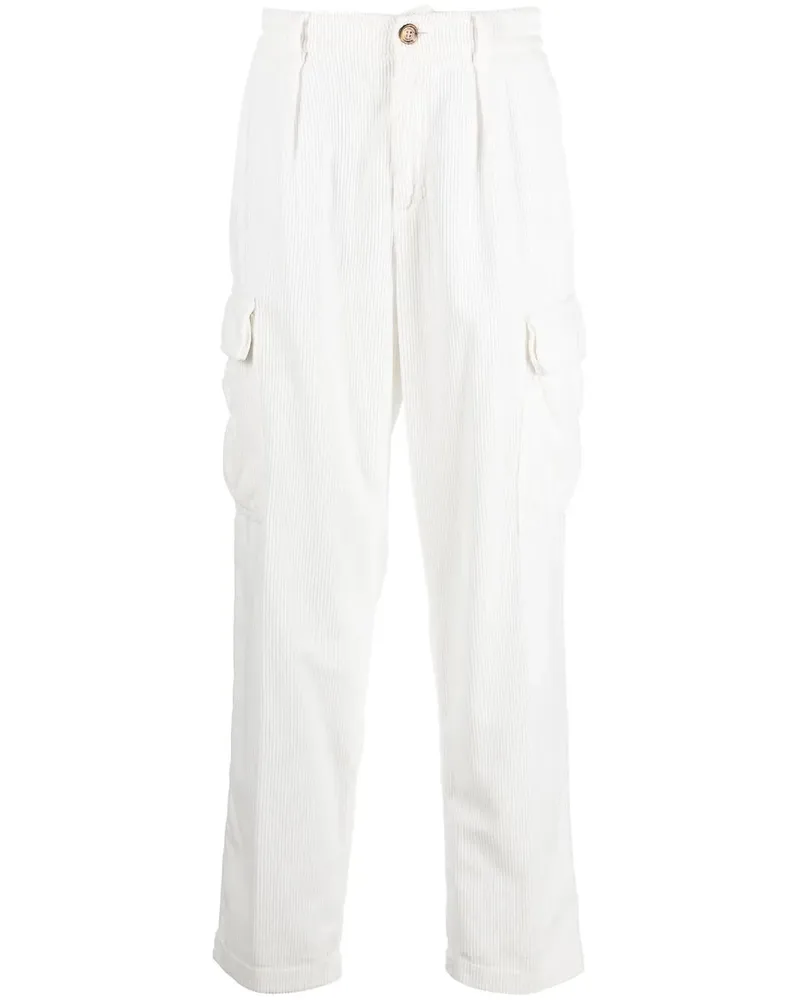 Brunello Cucinelli Cargohose aus Cord - Weiß Weiß
