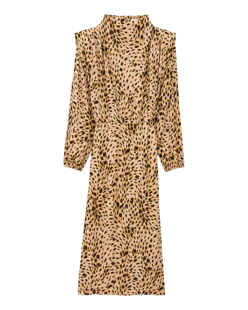 ba&sh Hoelia Midikleid mit Animal-Print - Nude Nude