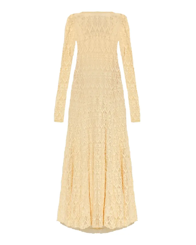 forte_forte long-sleeve lace midi dress - Gelb Gelb