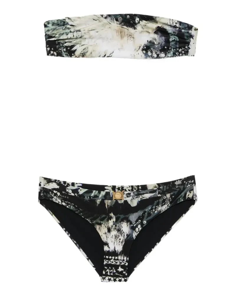 Balmain Bikini mit abstraktem Print - Schwarz Schwarz